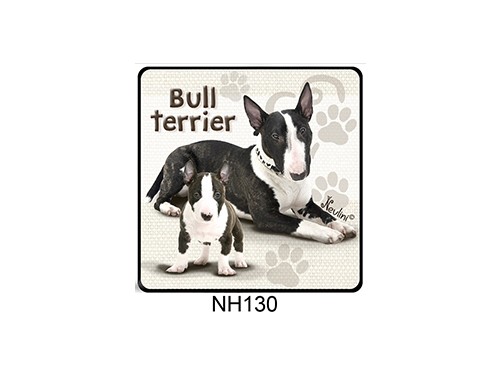 (NH130) Hűtőmágnes 7,5 cm x 7,5 cm - Bull Terrier – Kutyás ajándékok